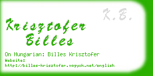 krisztofer billes business card